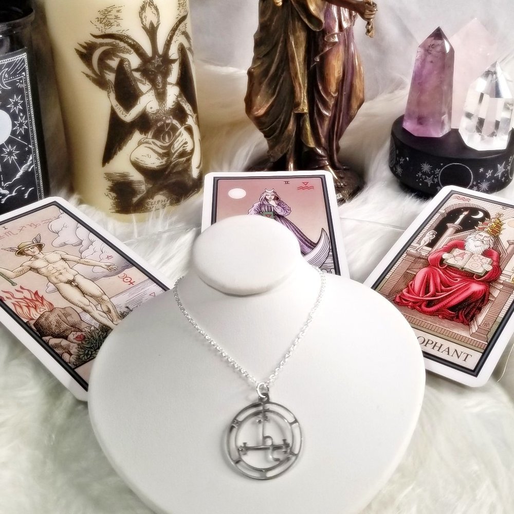 Silver Lilith Goetia Seal Necklace - Magick Occult - Picture 4 of 10